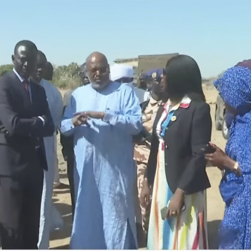 Descente du Ministre de l'Aménagement sur le chantier de la centrale solaire d'Adinew